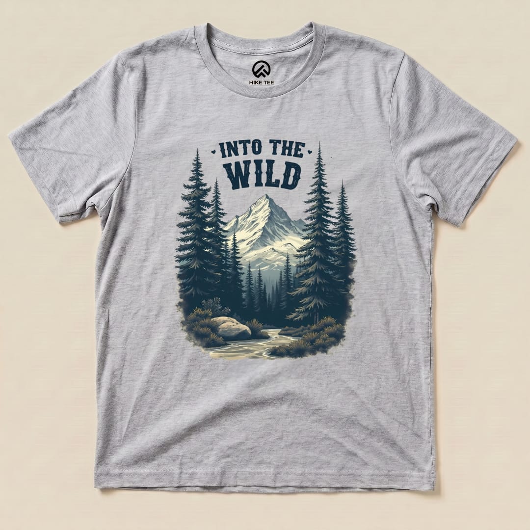 Into the Wild Shirt Hike Tee T-Shirt Athletic Heather / S