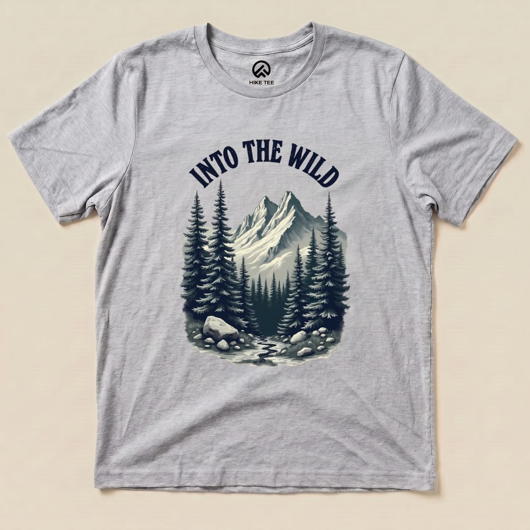 Into The Wild Shirt Hike Tee T-Shirt Athletic Heather / S