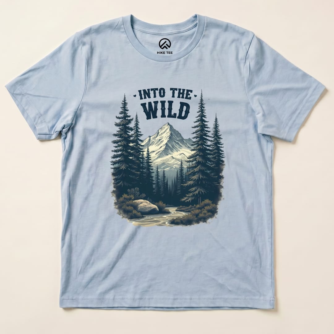 Into the Wild Shirt Hike Tee T-Shirt Baby Blue / S