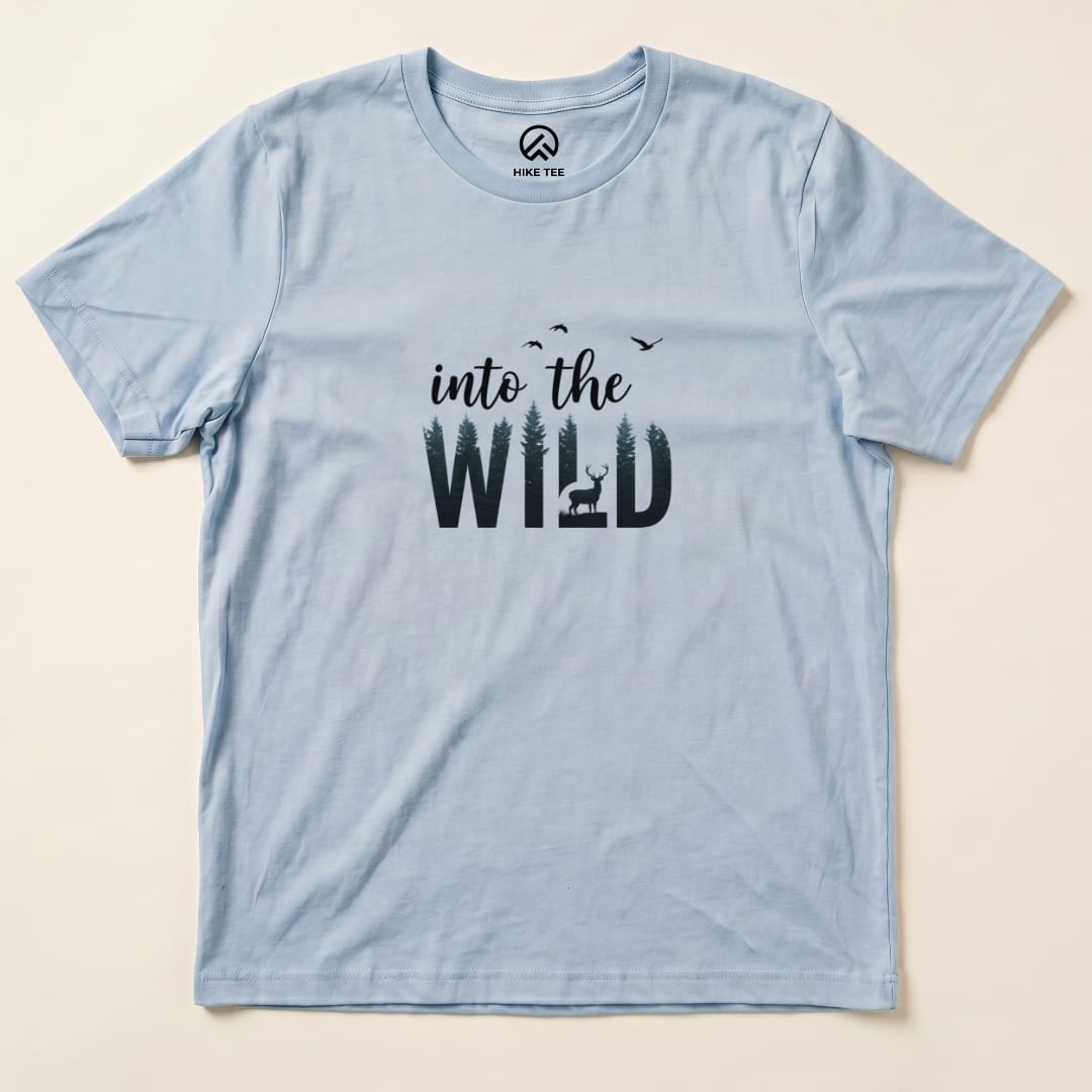 Into the wild Shirt Hike Tee T-Shirt Baby Blue / S