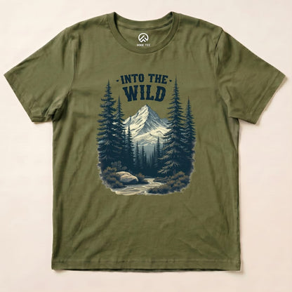 Into the Wild Shirt Hike Tee T-Shirt Military Green / S