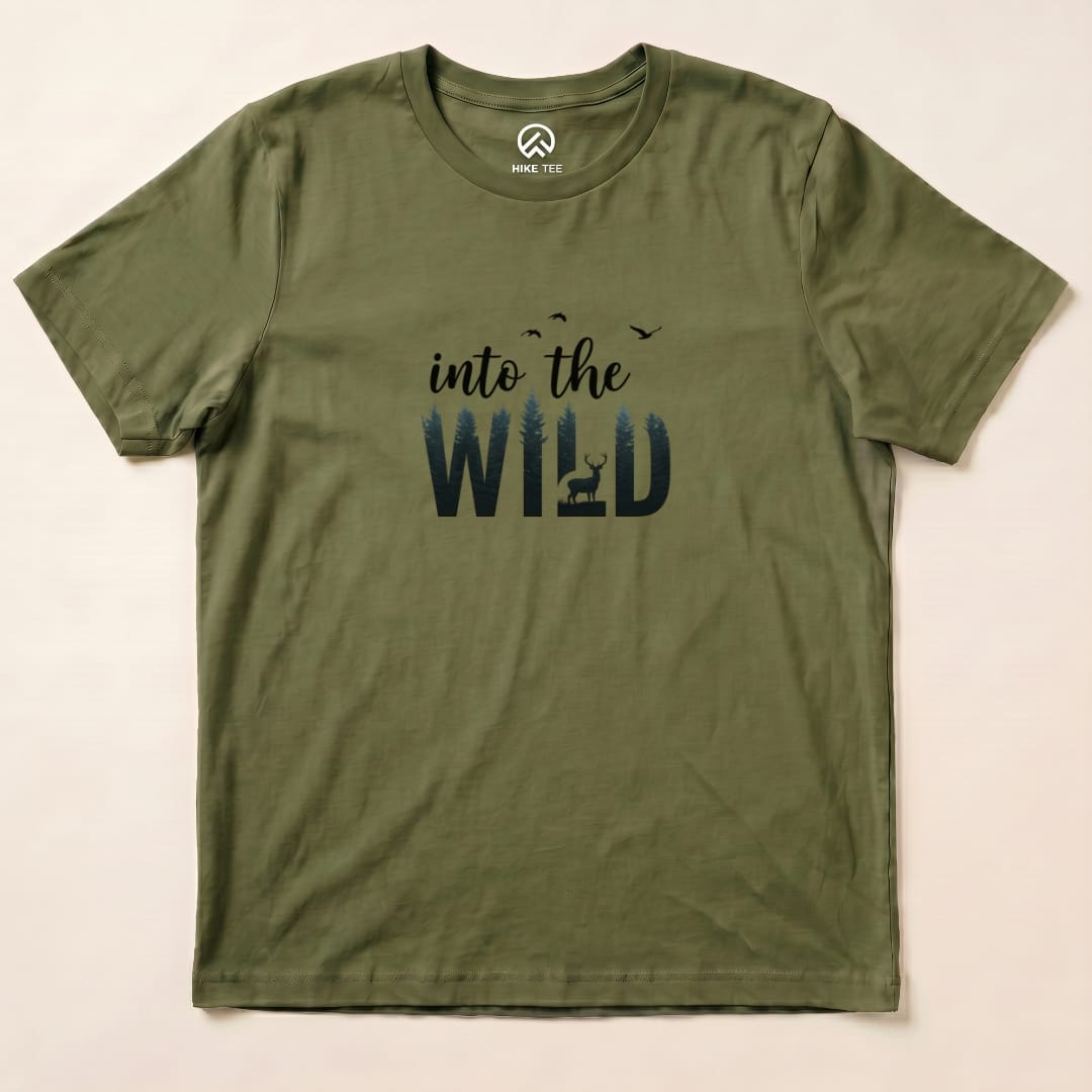 Into the wild Shirt Hike Tee T-Shirt Military Green / S