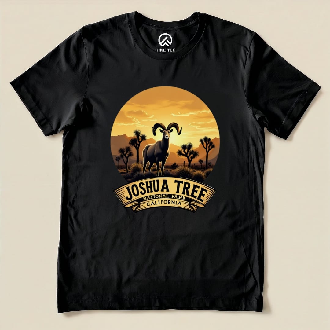 Joshua Tree Bighorn Sheep Shirt Hike Tee T-Shirt Black / S