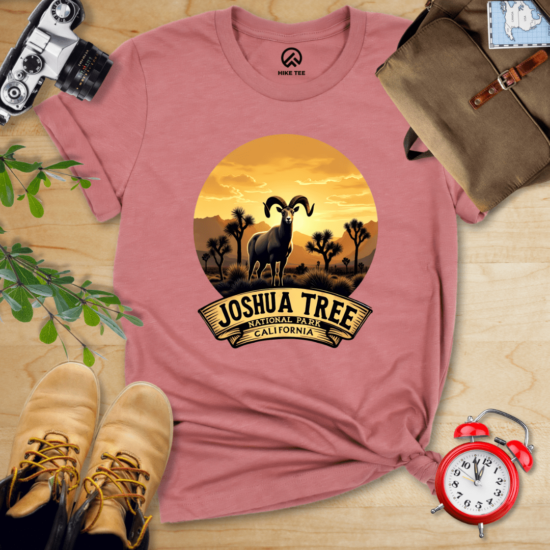 Hike Tee T-Shirt Heather Mauve / S Joshua Tree Bighorn Sheep Shirt