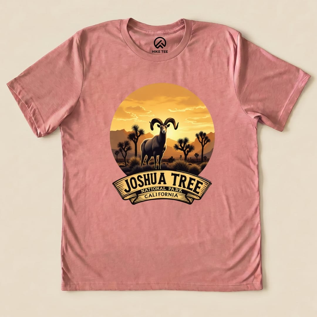 Joshua Tree Bighorn Sheep Shirt Hike Tee T-Shirt Heather Mauve / S