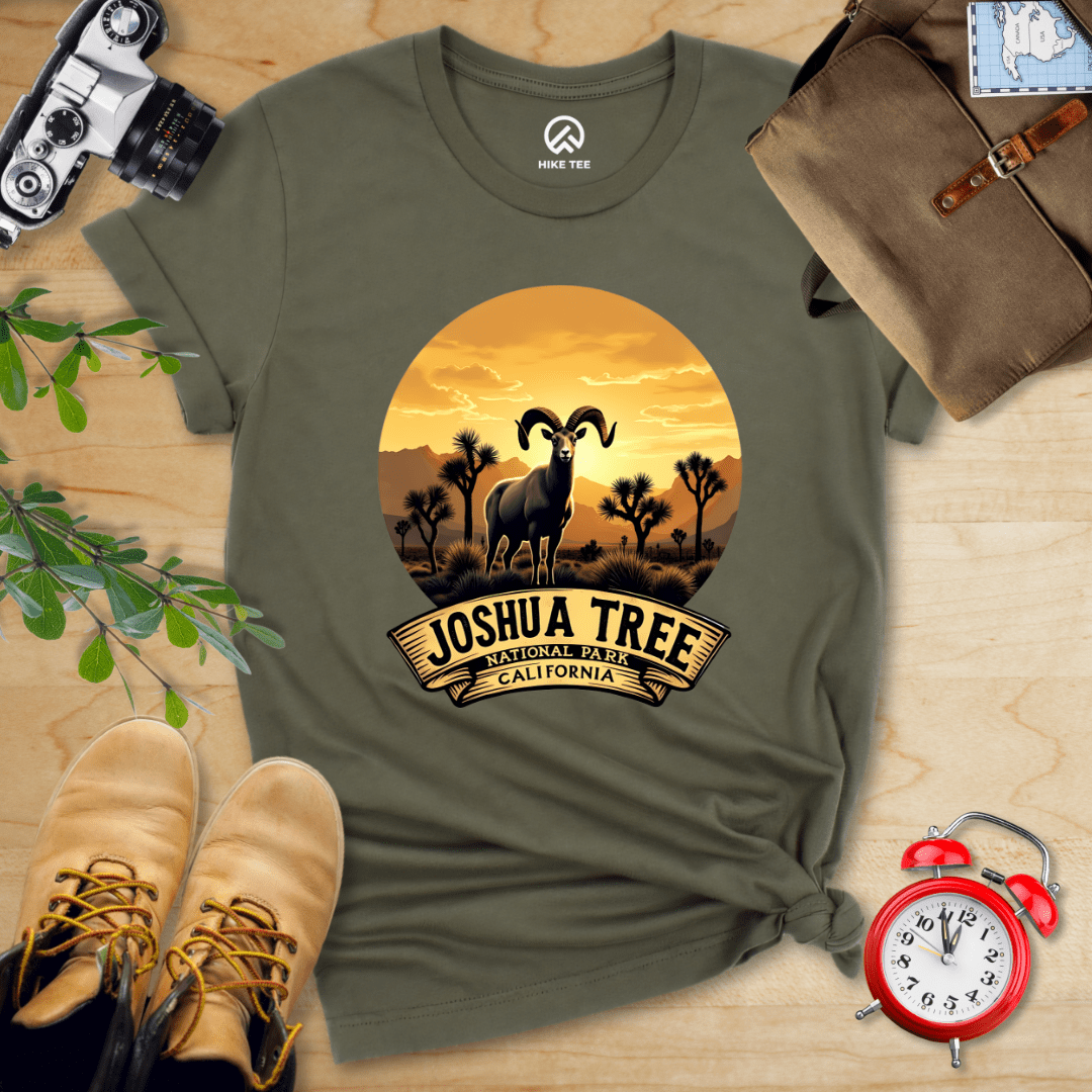 Hike Tee T-Shirt Military Green / S Joshua Tree Bighorn Sheep Shirt