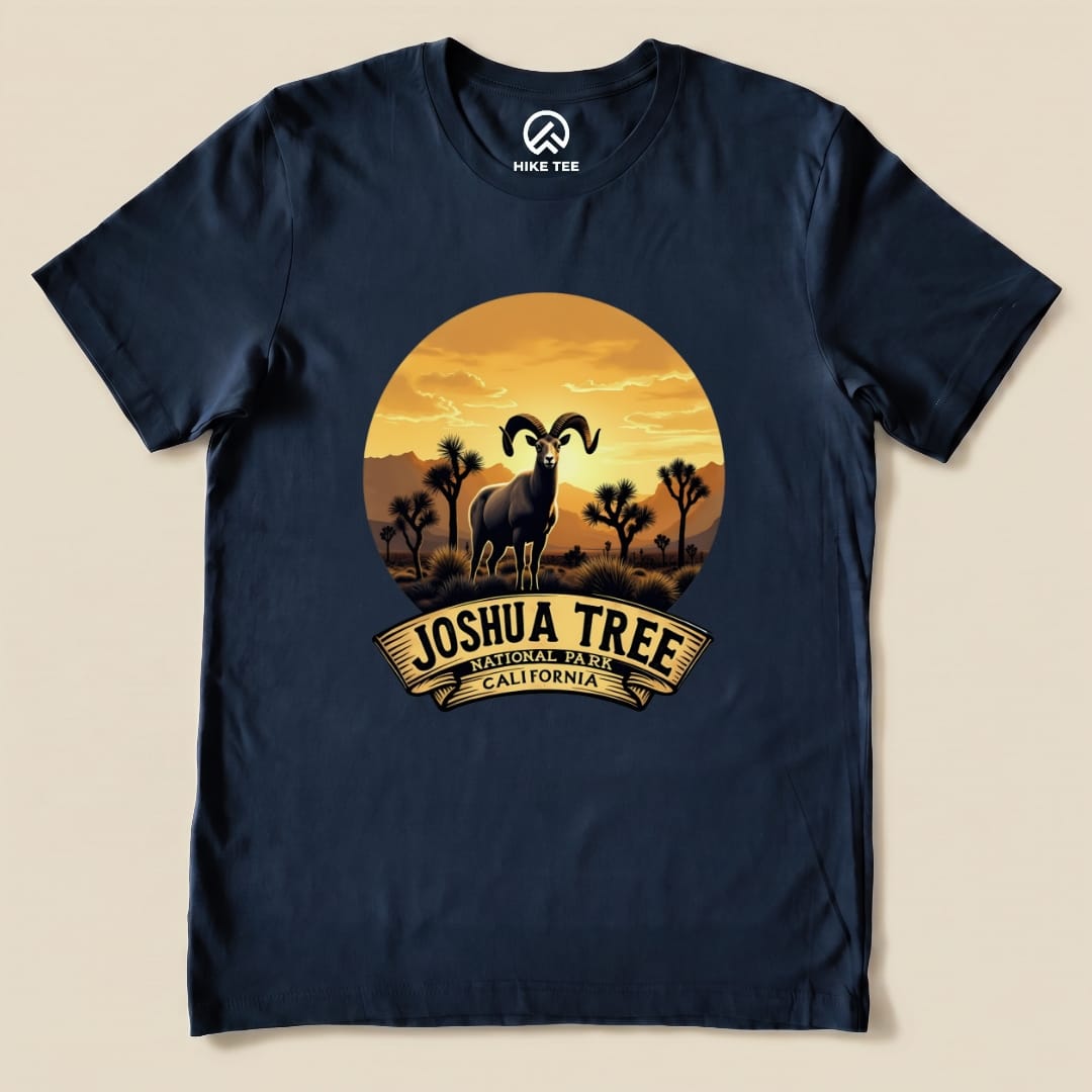 Joshua Tree Bighorn Sheep Shirt Hike Tee T-Shirt Navy / S