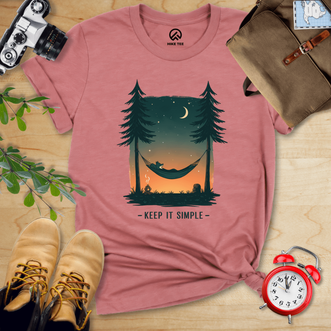 Hike Tee T-Shirt Heather Mauve / S Keep It Simple Shirt