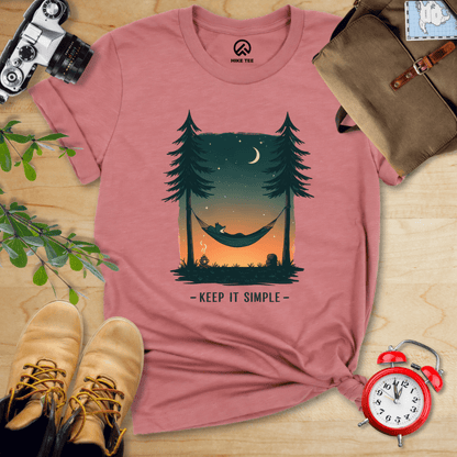 Hike Tee T-Shirt Heather Mauve / S Keep It Simple Shirt