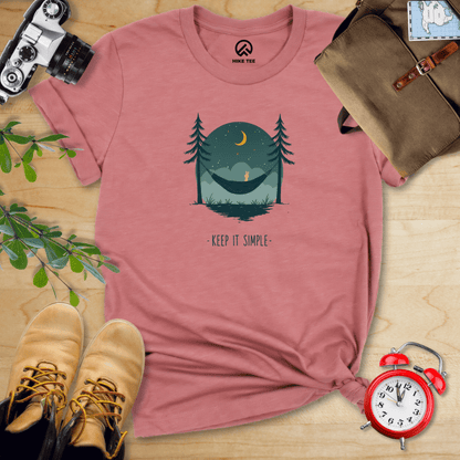 Hike Tee T-Shirt Heather Mauve / S Keep It Simple Shirt