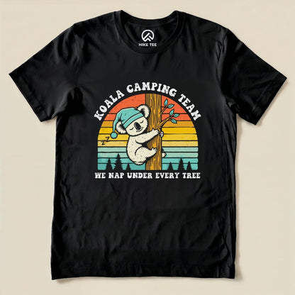 Koala Camping Crew Retro Shirt Hike Tee T-Shirt Black / S
