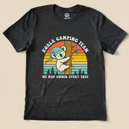 Koala Camping Crew Retro Shirt Hike Tee T-Shirt Dark Grey Heather / S