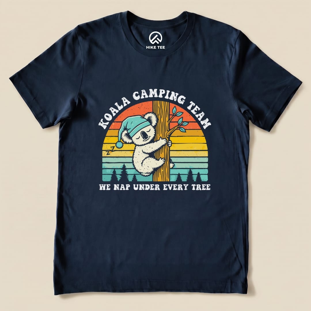 Koala Camping Crew Retro Shirt Hike Tee T-Shirt Navy / S