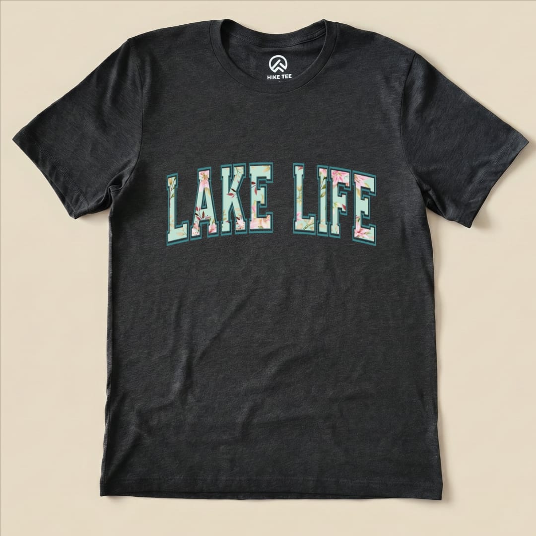Lake Life Shirt Hike Tee T-Shirt Dark Grey Heather / S