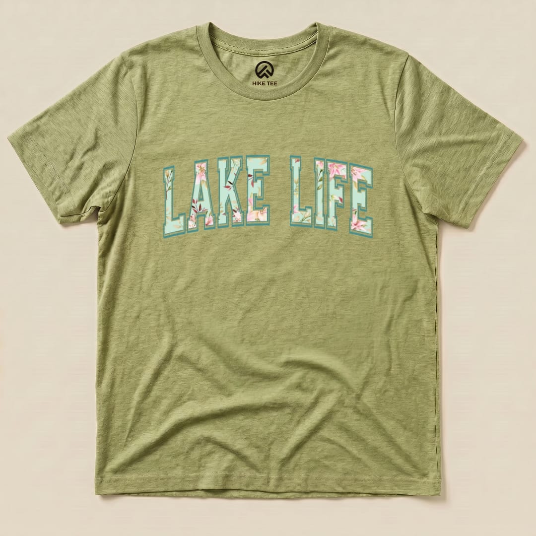 Lake Life Shirt Hike Tee T-Shirt Heather Green / S
