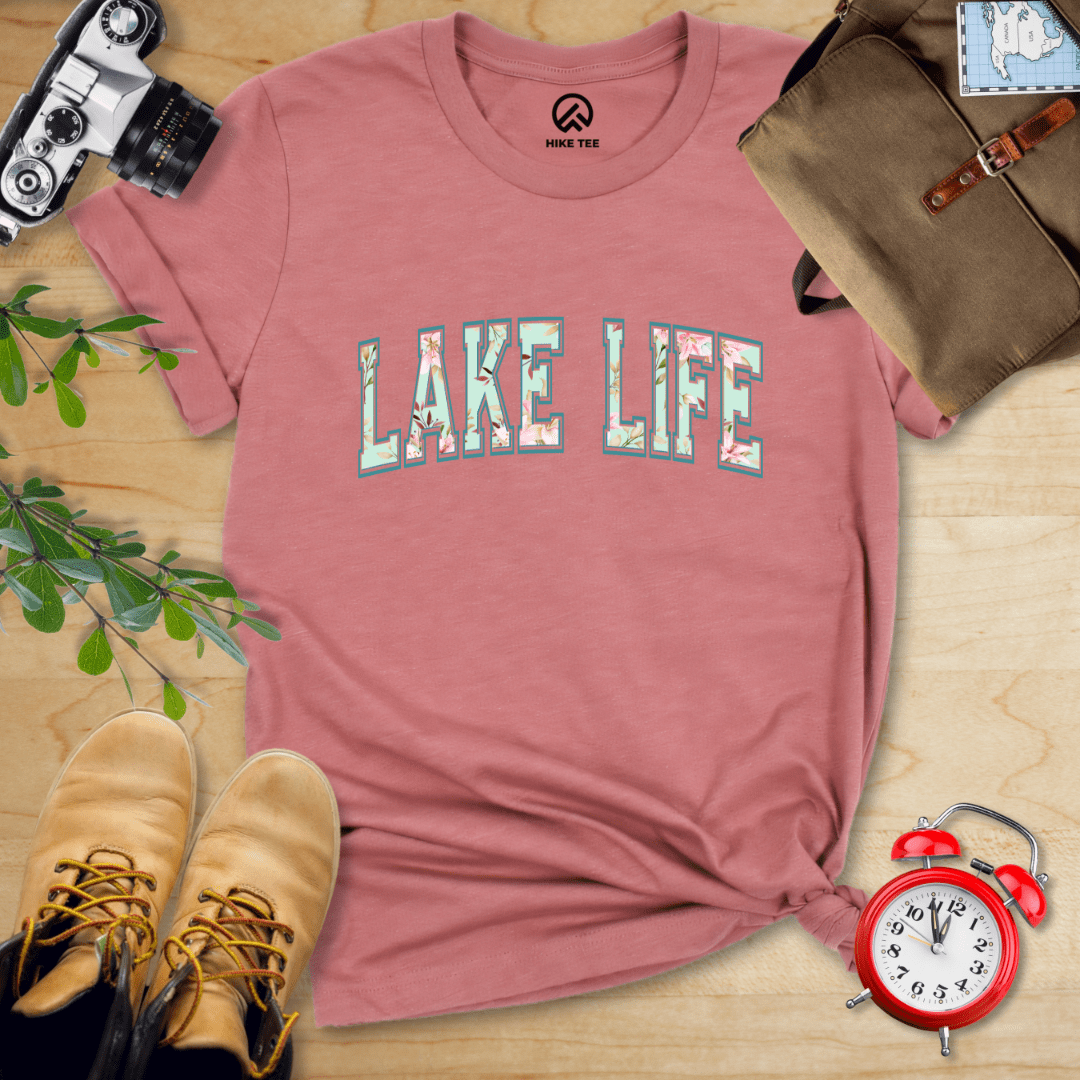 Hike Tee T-Shirt Heather Mauve / S Lake Life Shirt