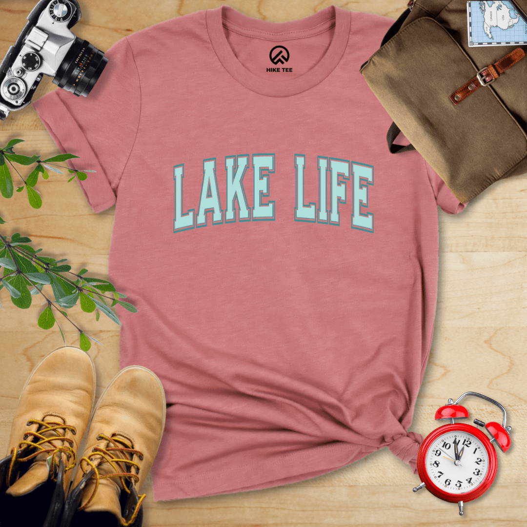 Hike Tee T-Shirt Heather Mauve / S Lake Life Shirt