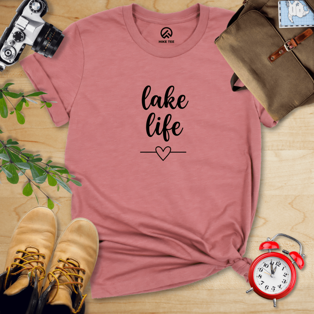 Hike Tee T-Shirt Heather Mauve / S Lake Life Shirt