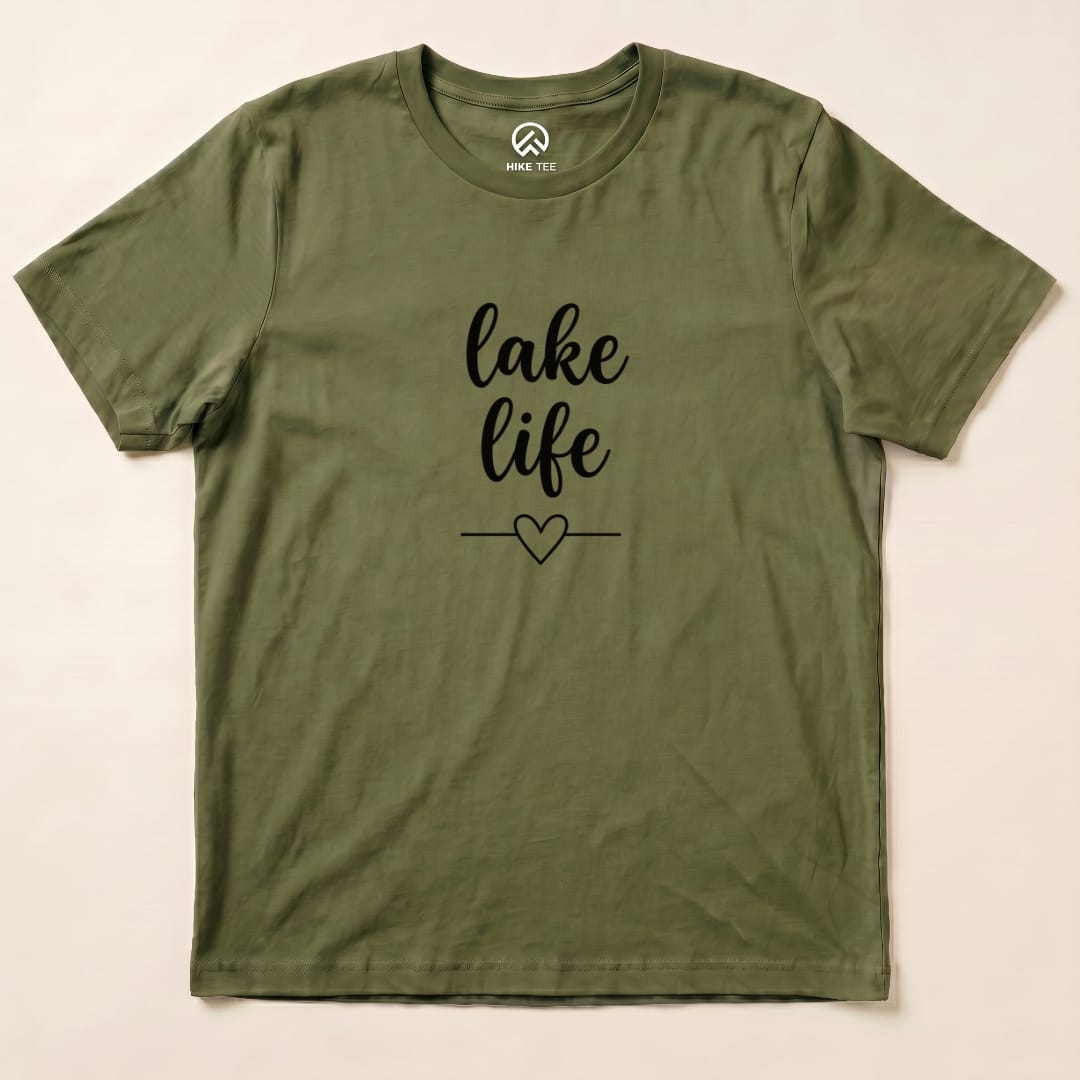 Lake Life Shirt Hike Tee T-Shirt Military Green / S