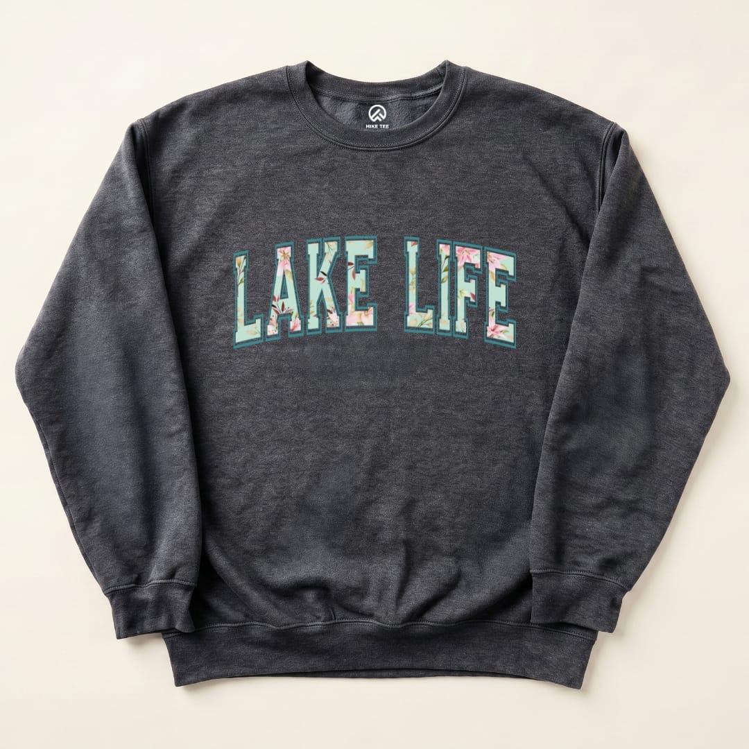 Lake Life Sweatshirt Hike Tee Sweatshirt Dark Heather / S