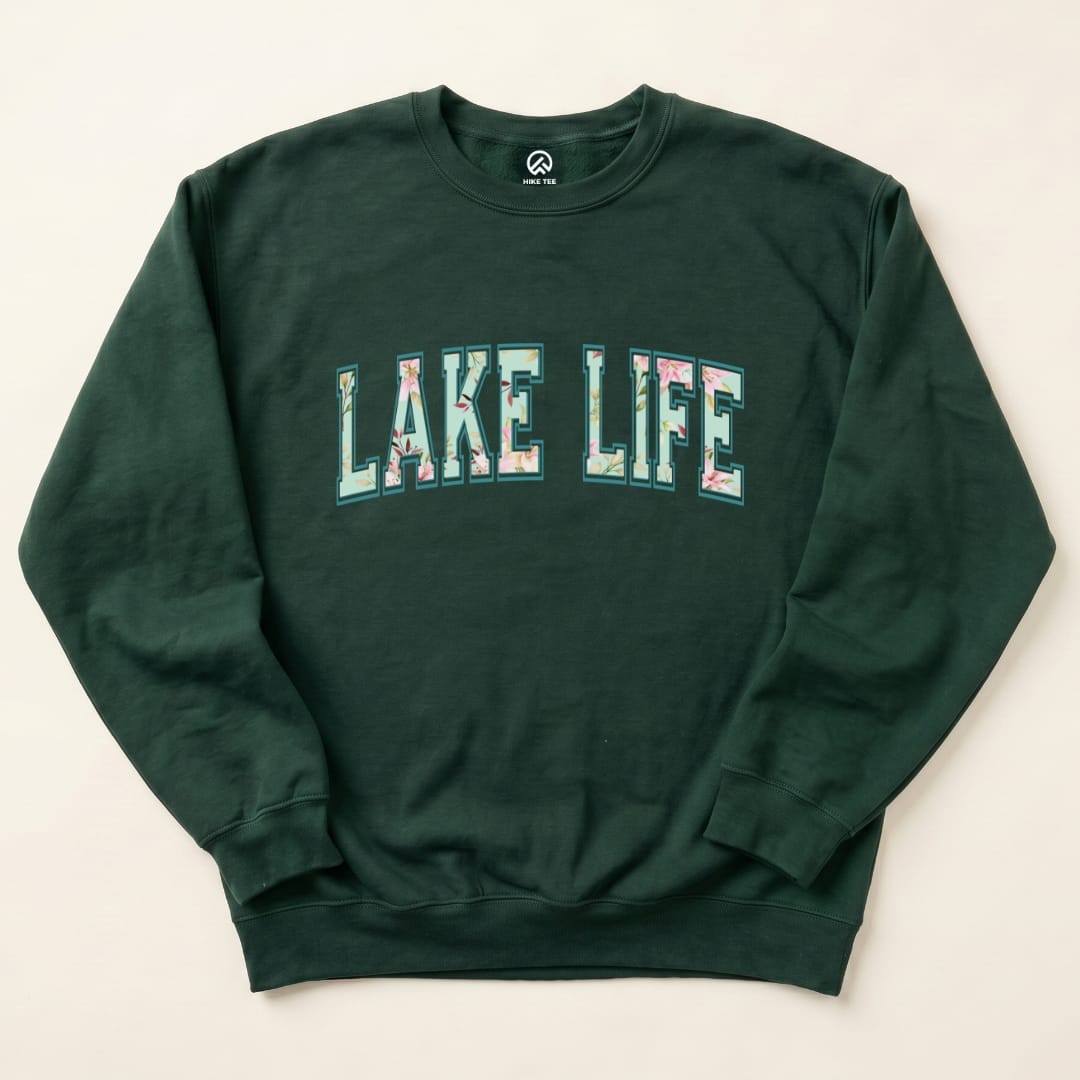 Lake Life Sweatshirt Hike Tee Sweatshirt Forest Green / S