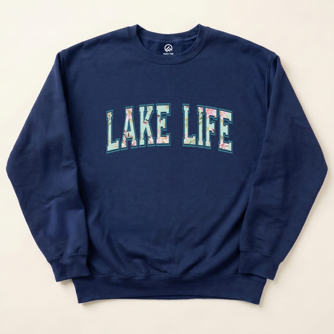 Lake Life Sweatshirt Hike Tee Sweatshirt Navy / S