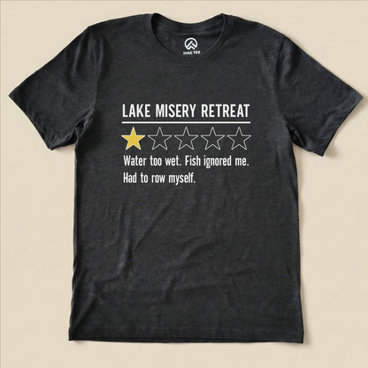 Lake Misery Review Shirt Hike Tee T-Shirt Dark Grey Heather / S