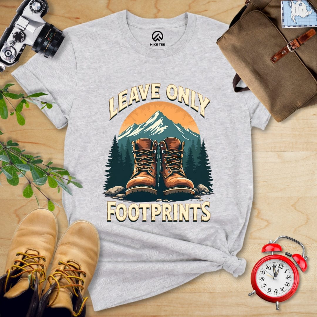 Hike Tee T-Shirt Athletic Heather / S Leave Only Footprints Shirt