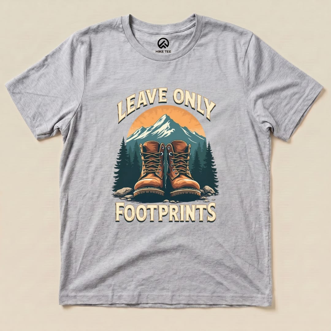 Leave Only Footprints Shirt Hike Tee T-Shirt Athletic Heather / S
