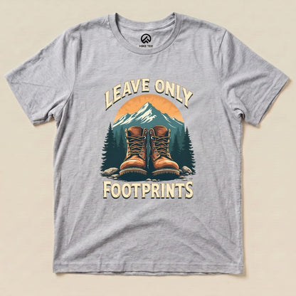 Leave Only Footprints Shirt Hike Tee T-Shirt Athletic Heather / S