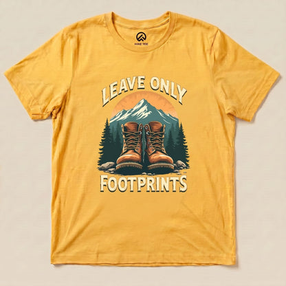 Leave Only Footprints Shirt Hike Tee T-Shirt Gold / S