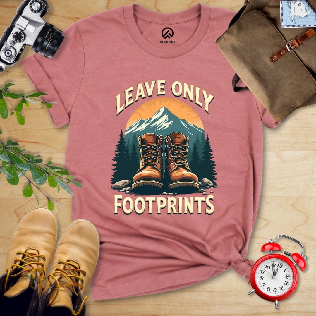 Hike Tee T-Shirt Heather Mauve / S Leave Only Footprints Shirt