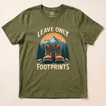Leave Only Footprints Shirt Hike Tee T-Shirt Military Green / S