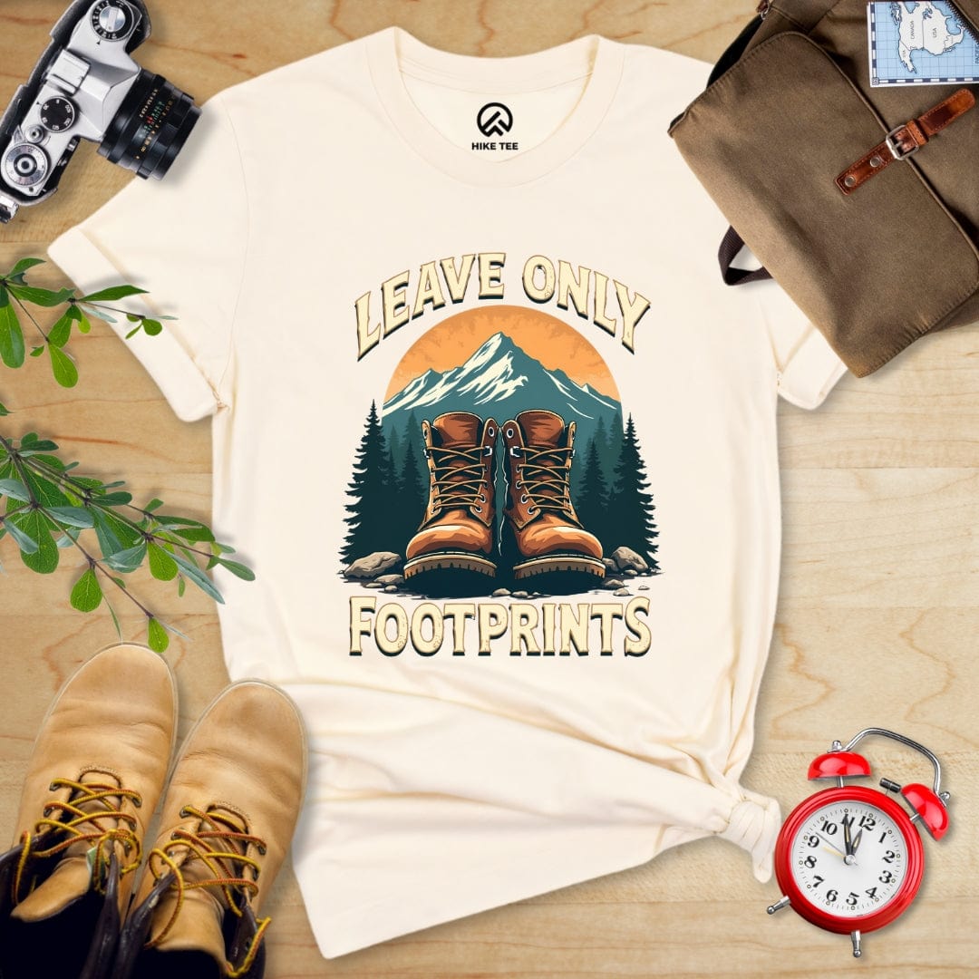 Hike Tee T-Shirt Natural / S Leave Only Footprints Shirt