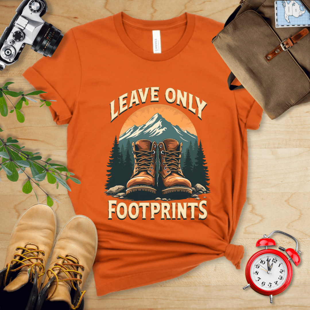 Printify T-Shirt Autumn / S Leave Only Footprints