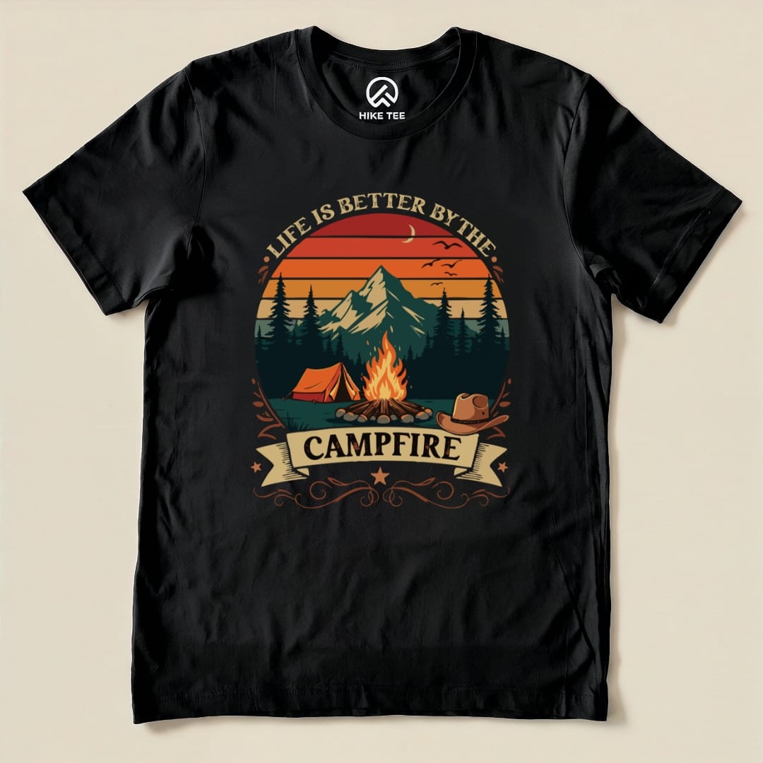 Life Is Better By The Campfire Shirt Hike Tee T-Shirt Black / S