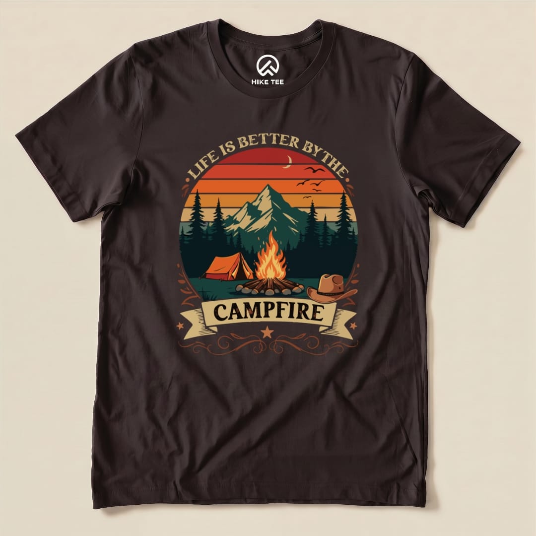 Life Is Better By The Campfire Shirt Hike Tee T-Shirt Brown / S