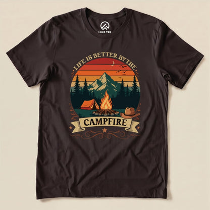 Life Is Better By The Campfire Shirt Hike Tee T-Shirt Brown / S