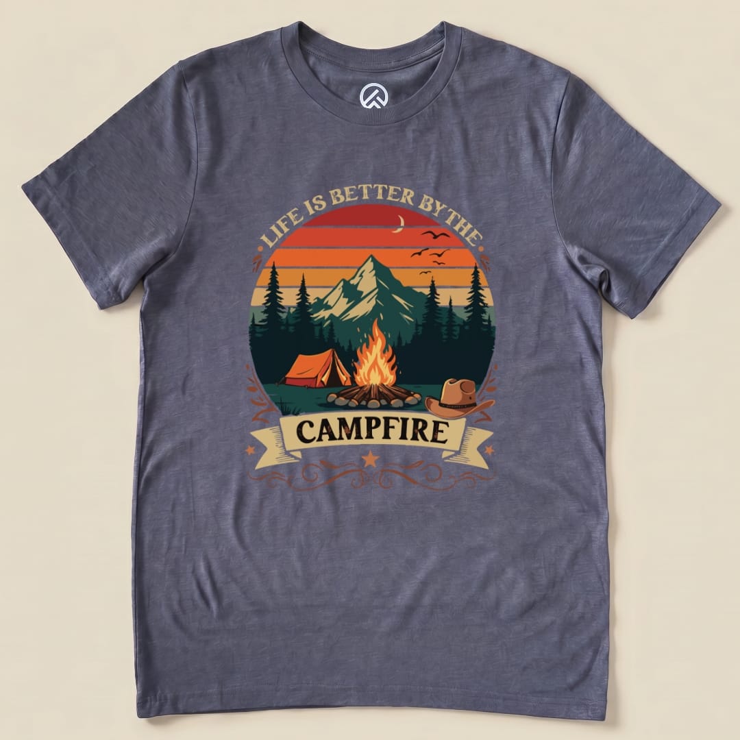 Life Is Better By The Campfire Shirt Hike Tee T-Shirt Heather Navy / S