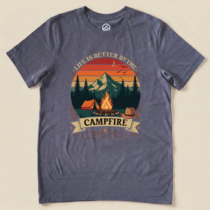 Life Is Better By The Campfire Shirt Hike Tee T-Shirt Heather Navy / S