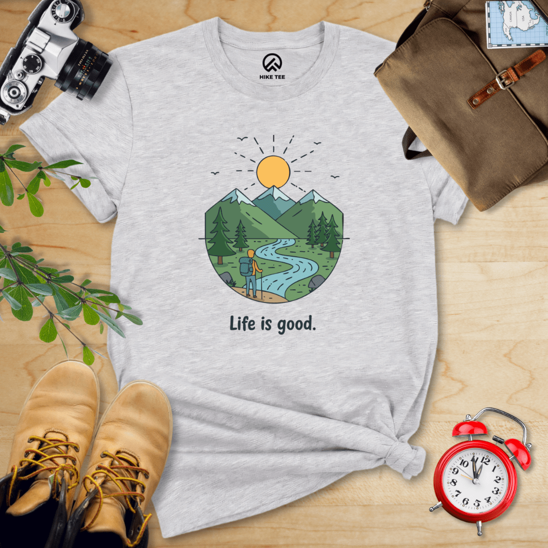 Hike Tee T-Shirt Athletic Heather / S Life is Good Hiking Shirt