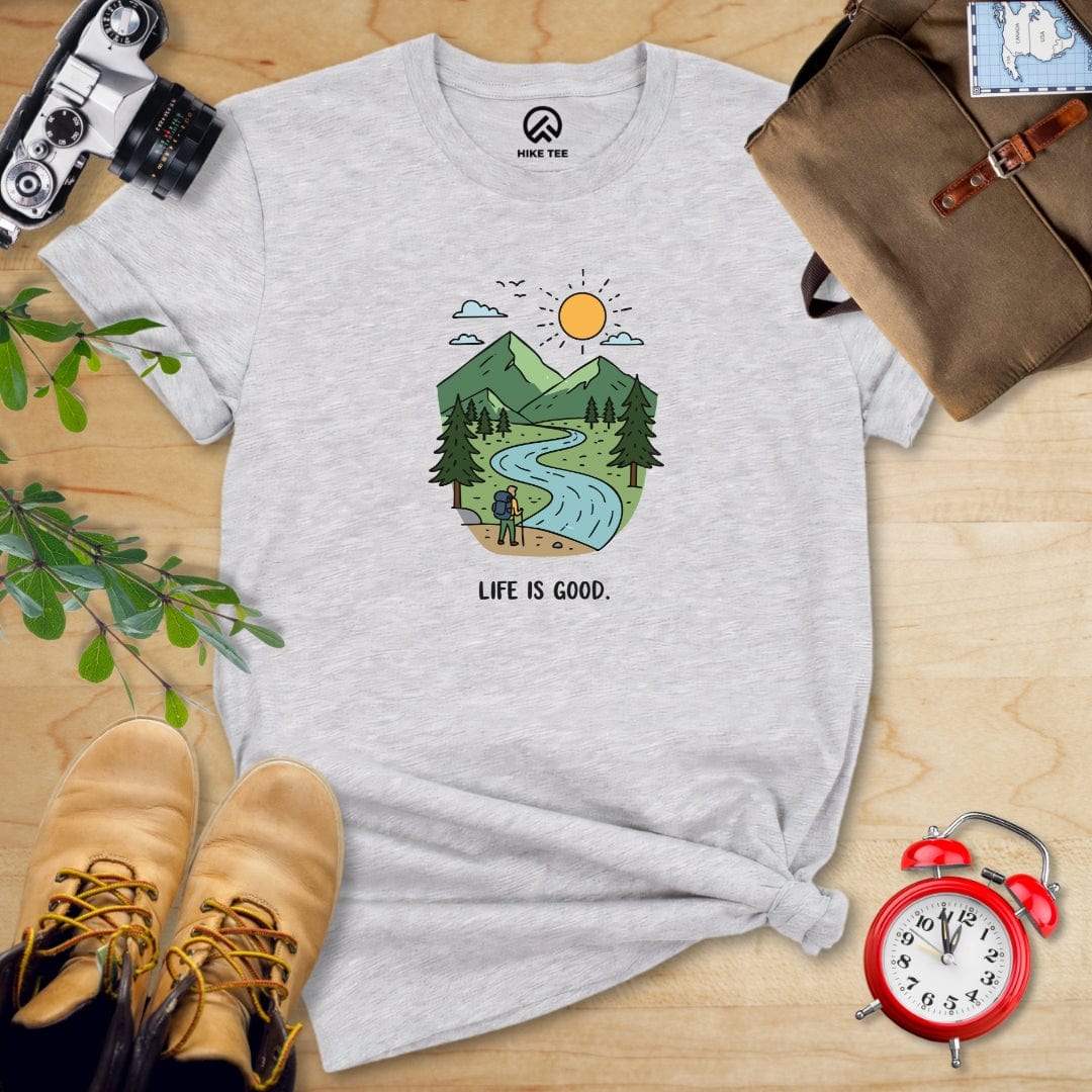 Hike Tee T-Shirt Athletic Heather / S Life Is Good Hiking Shirt
