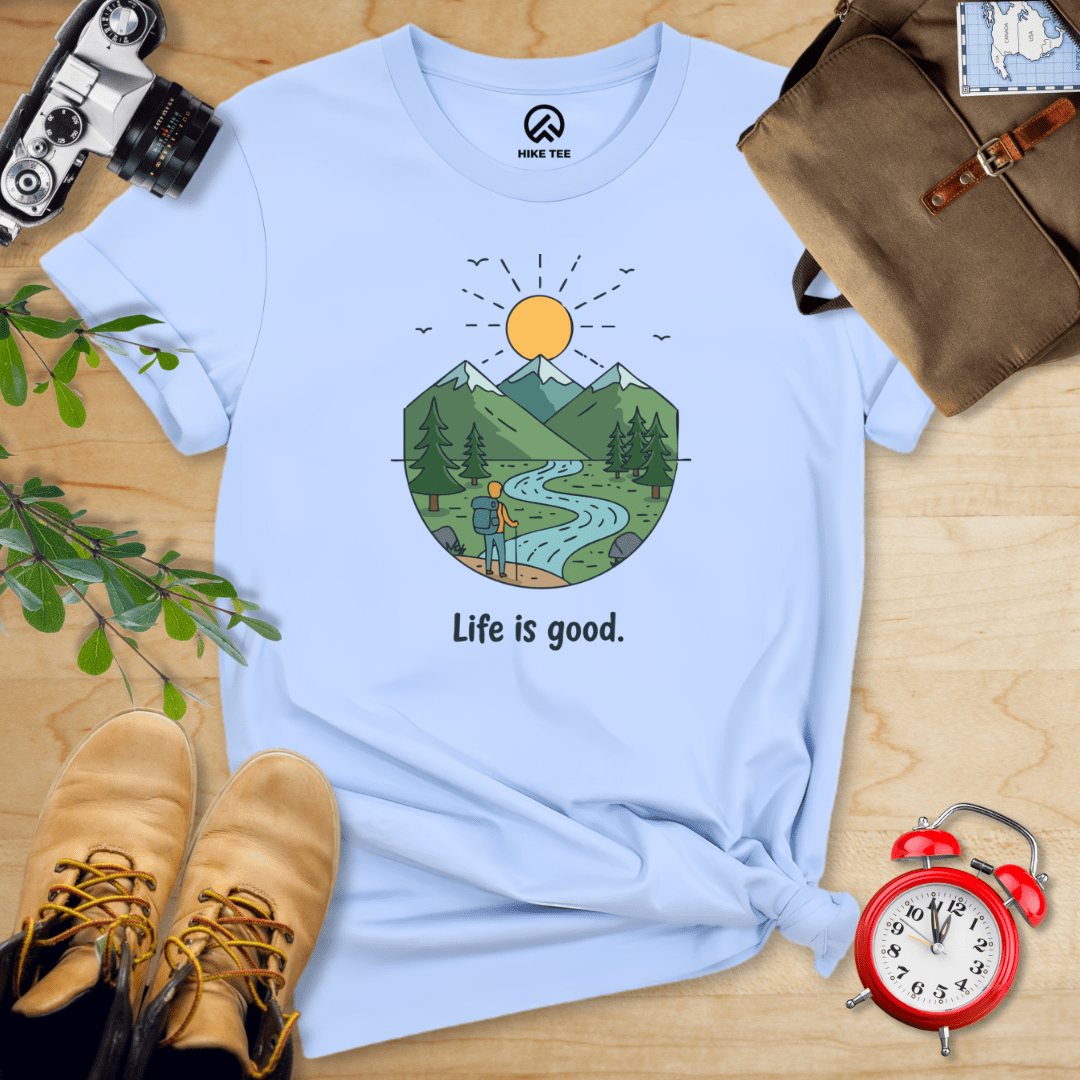 Hike Tee T-Shirt Baby Blue / S Life is Good Hiking Shirt