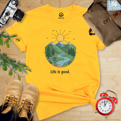 Hike Tee T-Shirt Gold / S Life is Good Hiking Shirt