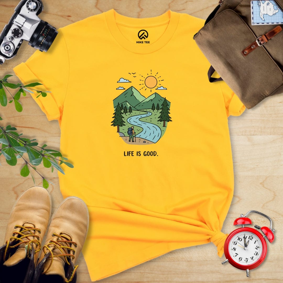 Hike Tee T-Shirt Gold / S Life Is Good Hiking Shirt