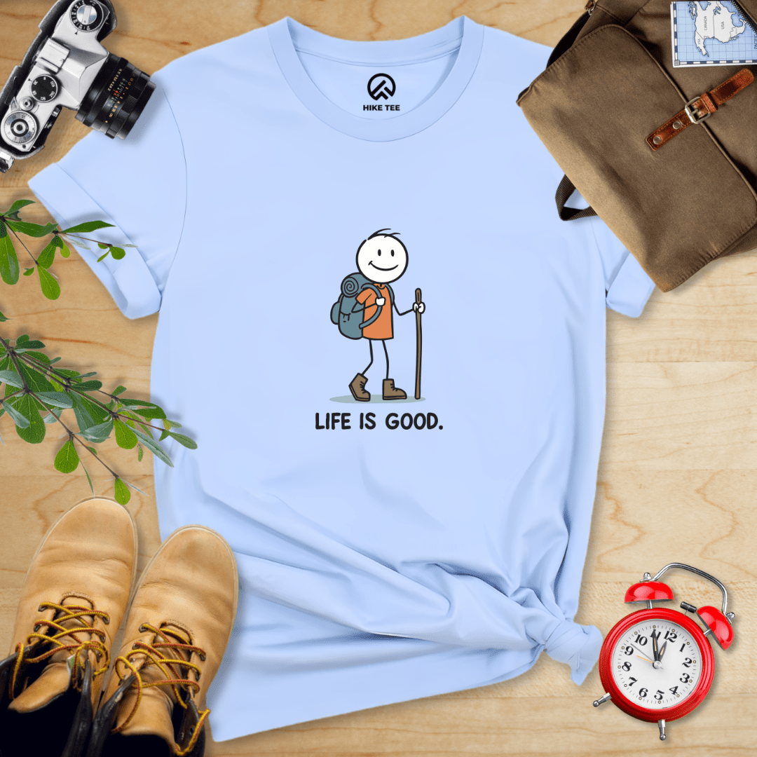 Hike Tee T-Shirt Baby Blue / S Life is Good Shirt