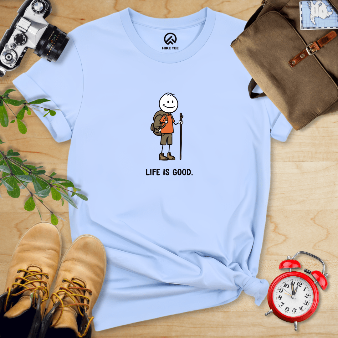 Hike Tee T-Shirt Baby Blue / S Life Is Good Shirt