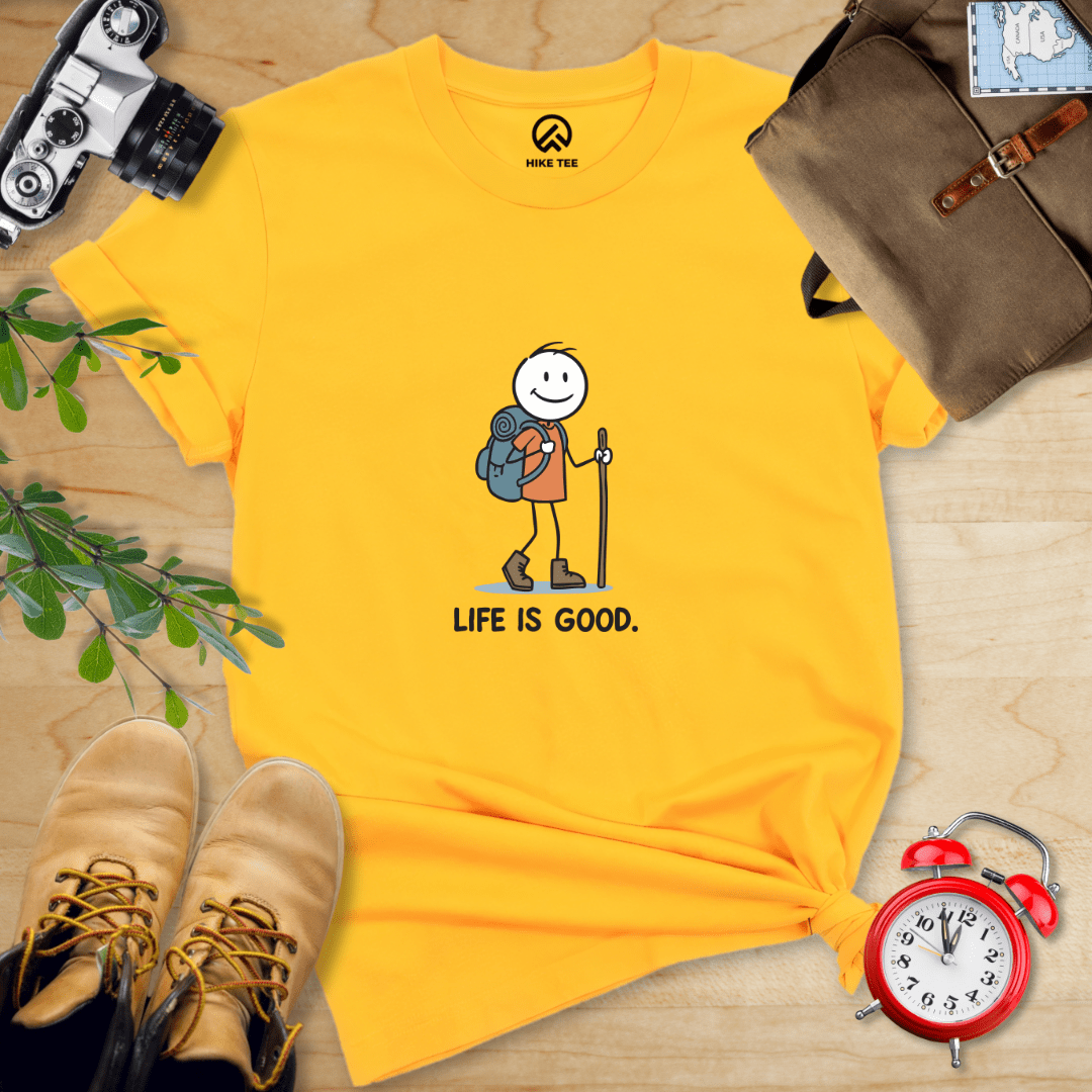 Hike Tee T-Shirt Gold / S Life is Good Shirt