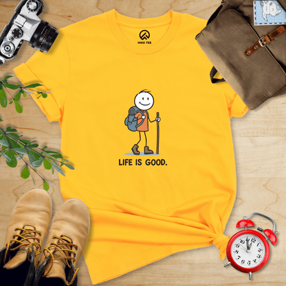 Hike Tee T-Shirt Gold / S Life is Good Shirt