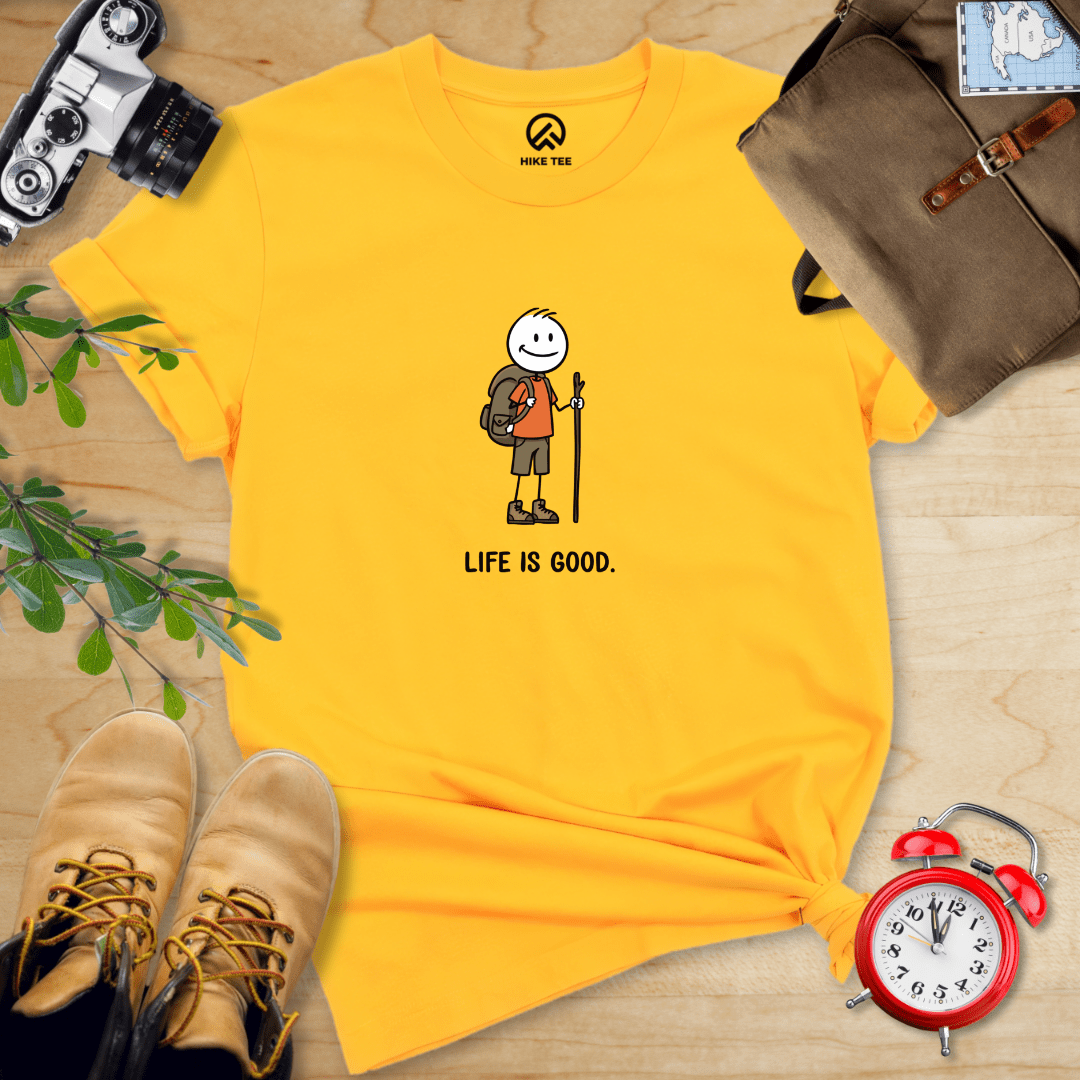 Hike Tee T-Shirt Gold / S Life Is Good Shirt